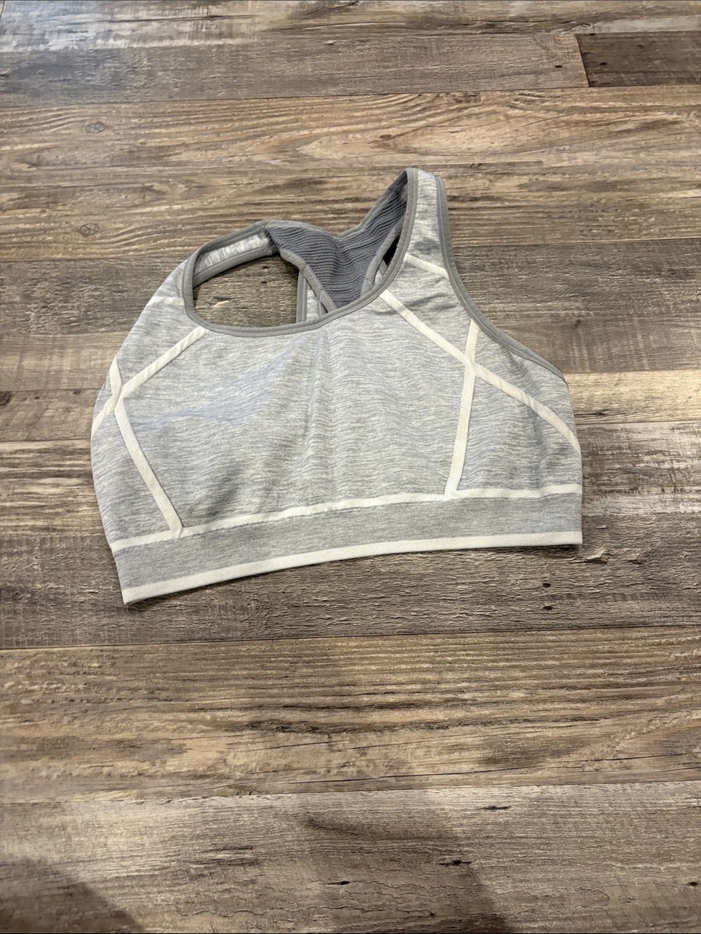 Champion Heather Gray Racerback Sports Bra with Light Trim